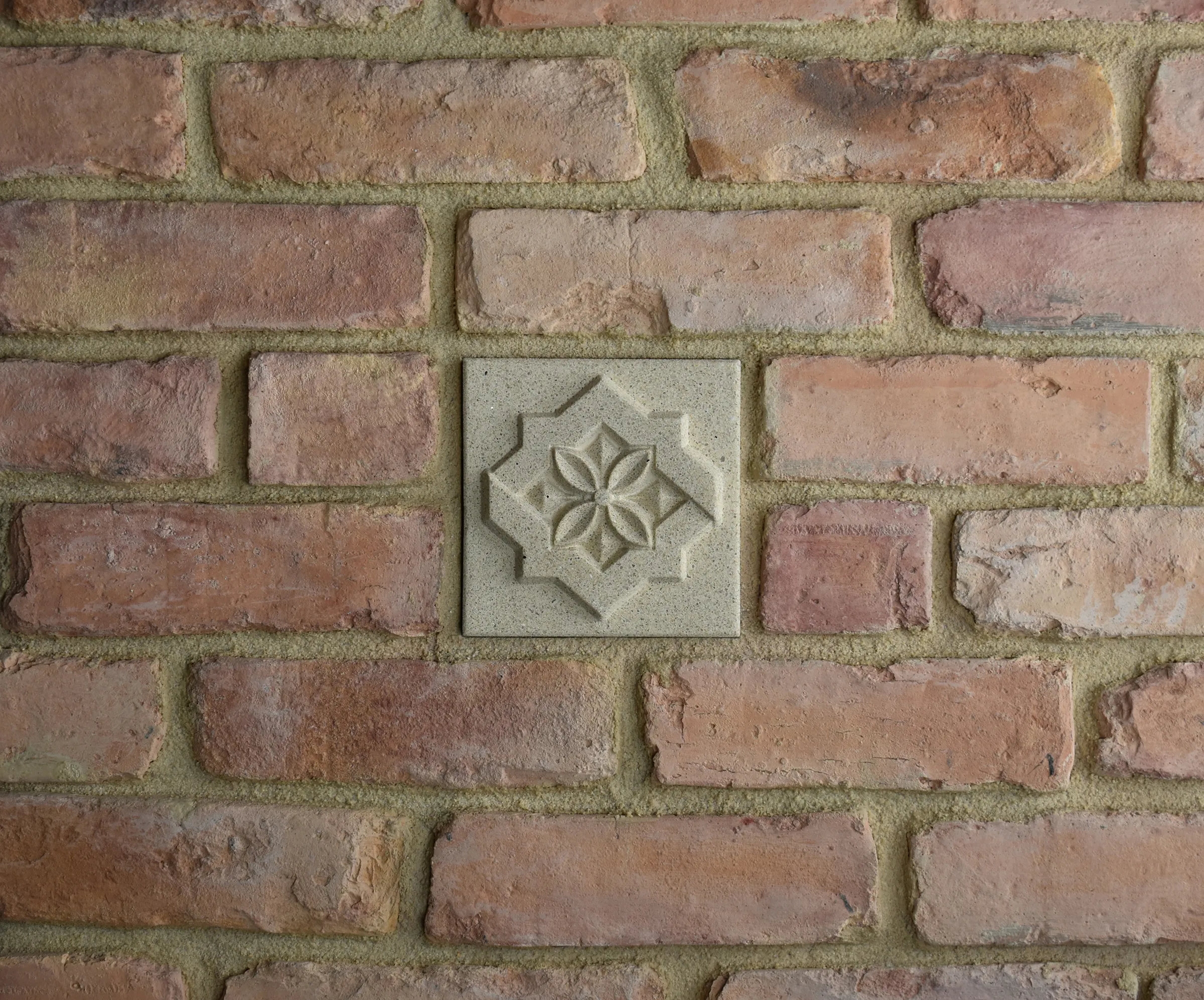 Arabesque Bas-Relief Cast Stone Masonry Insert Wall Accent by Pineapple Grove Designs
