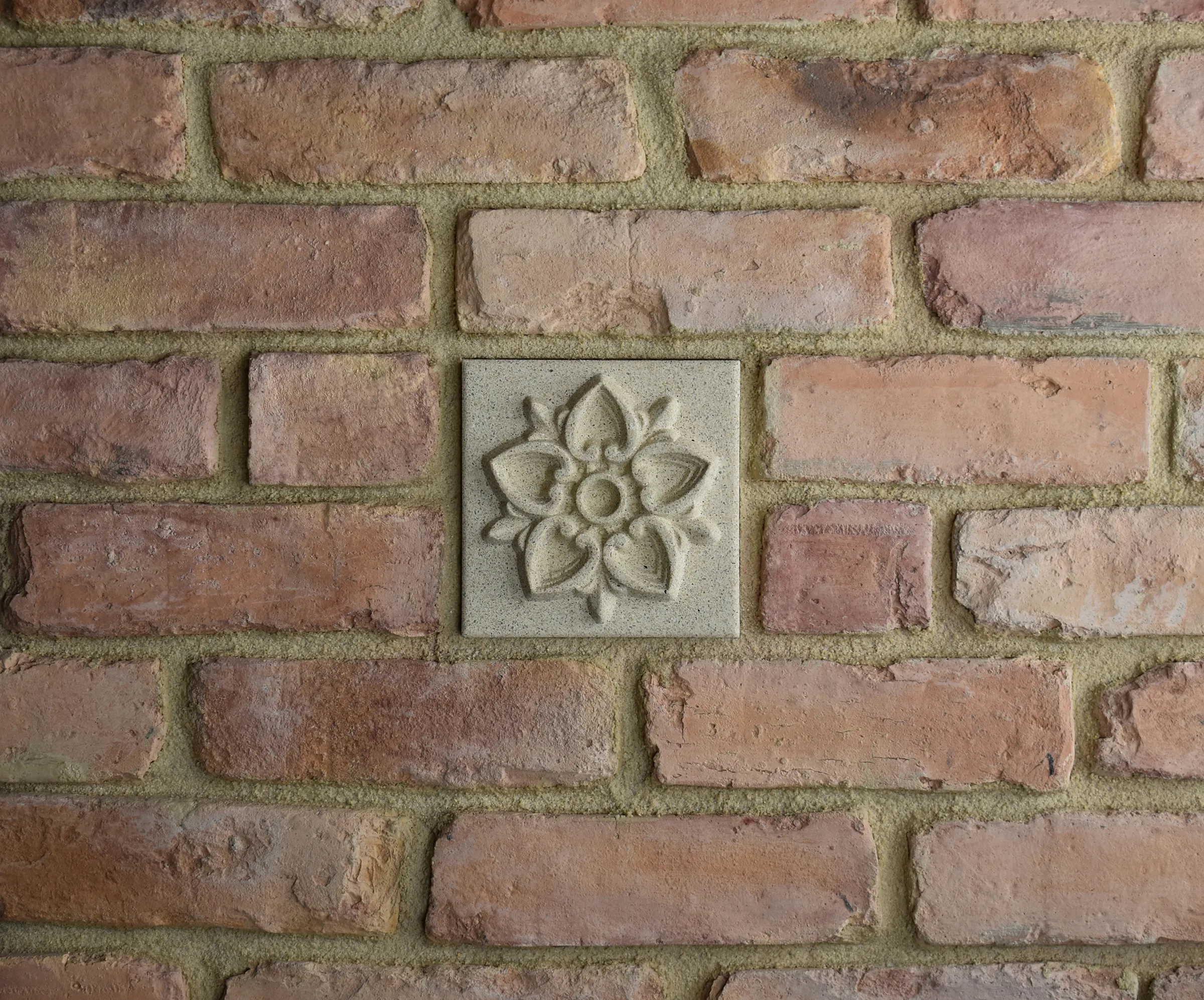 Lotus Bas-Relief Cast Stone Masonry Insert Wall Accent by Pineapple Grove Designs