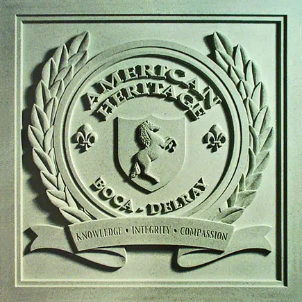 American Heritage School Gymnasium | Delray Beach, FL | Architect: Herman Construction | Design(s) Shown: American Heritage Medallion