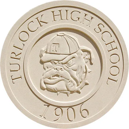 Turlock High School | Fresno, CA | Architect: J. Dean Ballard & Sons Tile and Marble | Design(s) Shown: Turlock "Bulldog" Medallion