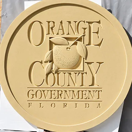 70.2) I-4 Ultimate Project | Orlando, FL | Architect: Skanska, Granite, Lane, Joint Venture | Design(s) Shown: Orange County Logo