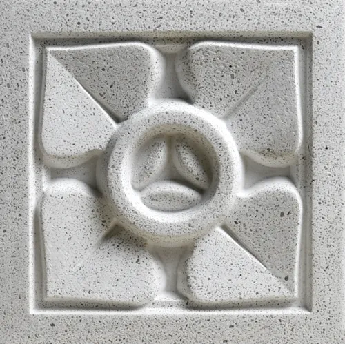 A 4 inch Ballflower sample medallion