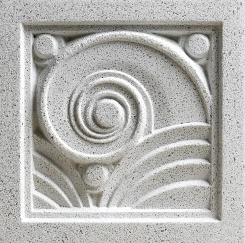 A 4 inch Deco Curl sample medallion