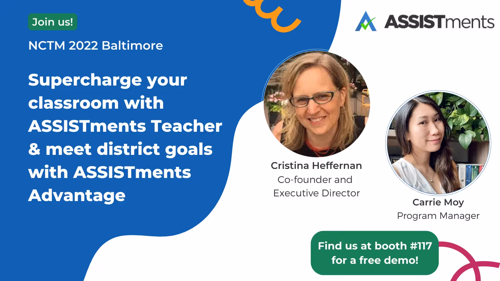 At NCTM Baltimore on December 1st at 1 pm ET, join the ASSISTments Co-founder and Executive Director, Cristina Heffernan, as she highlights how formative tools like ASSISTments can help save you time and help you meet the needs of all students - no matter what your experience level may be.