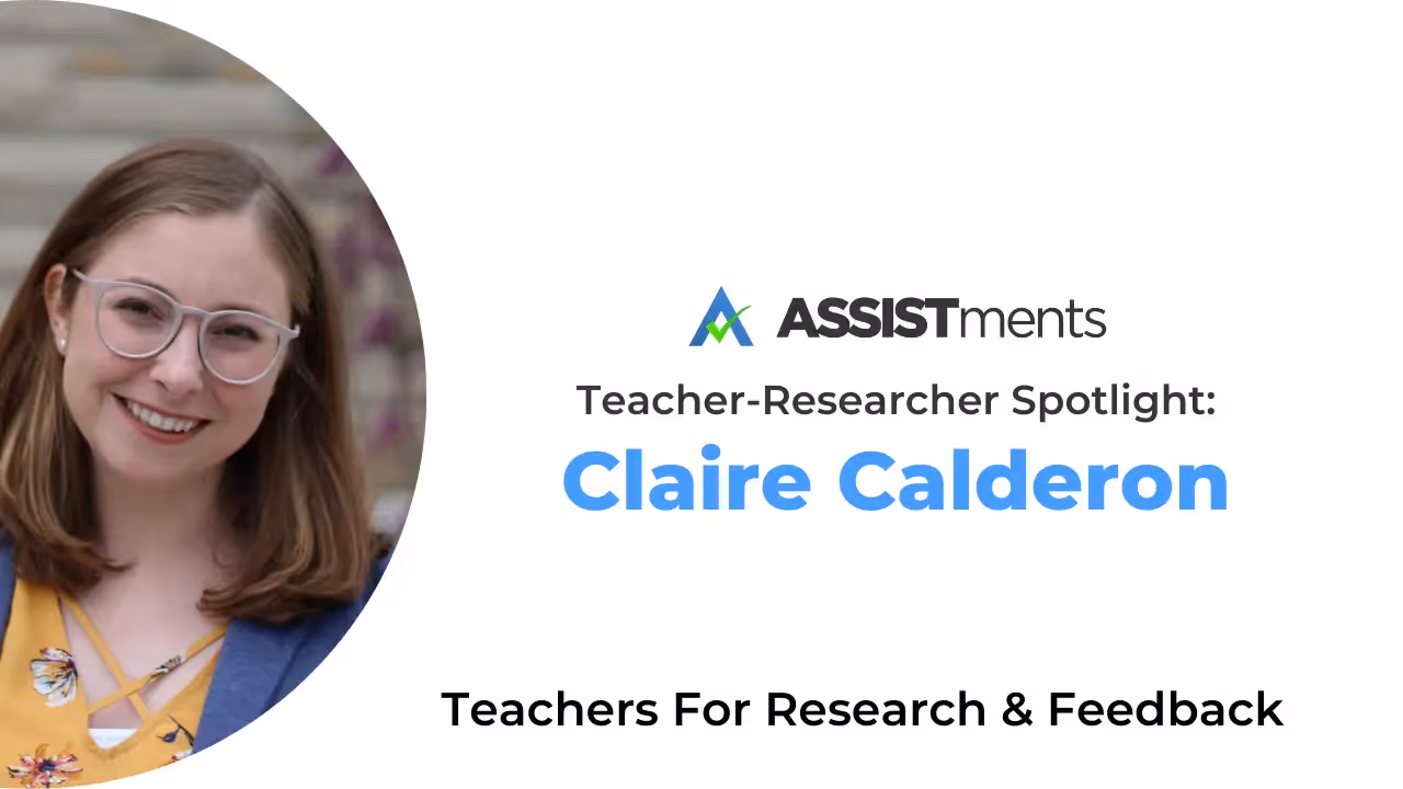 Hear how Claire's involvement with the ASSISTments' Teachers For Research & Feedback opportunites has deepened her understanding of the data she gets from ASSISTments and how best to use that data to serve her students’ math learning needs.