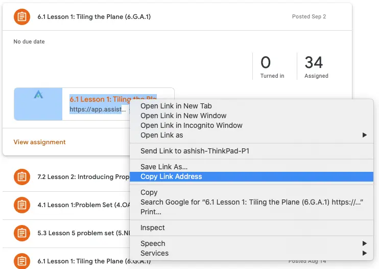 assignments you have created step image 2