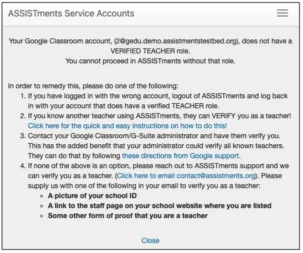 ASSISTments service accounts image