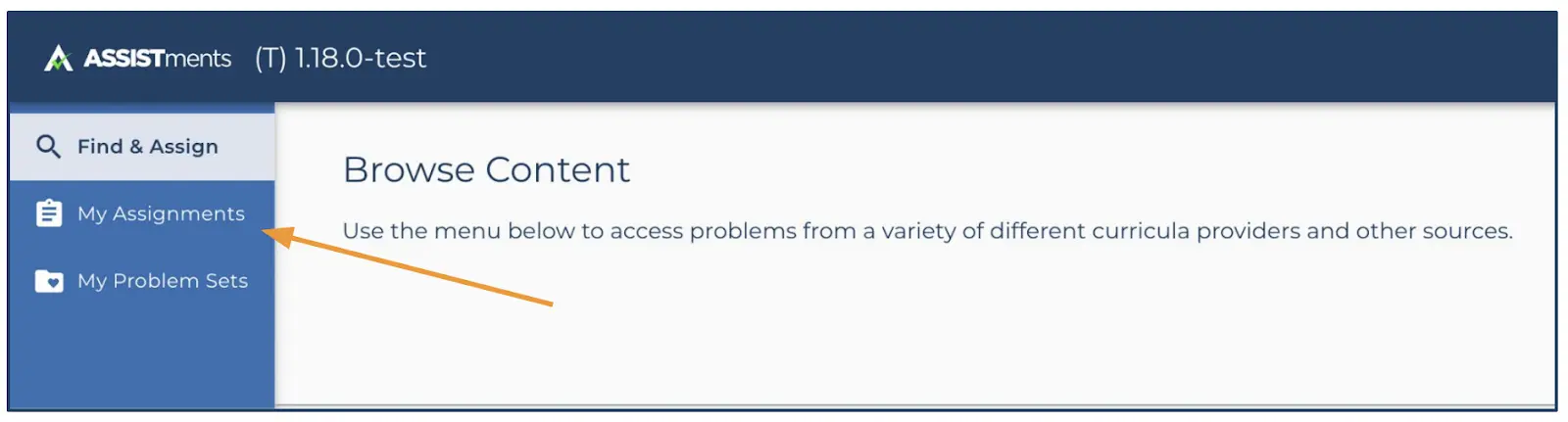 First choose “My Assignments” image