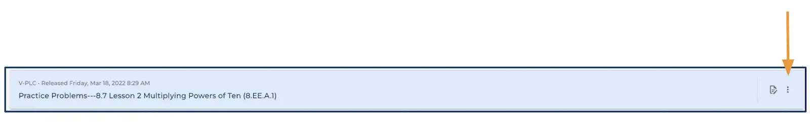 Then find the assignment you want to print. Next click on the “triple dots” where you will see a “Print Assignment” option image 2
