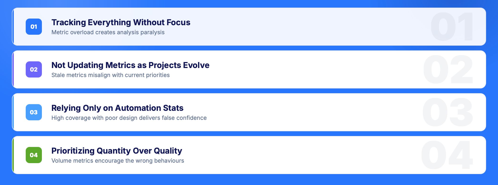 Test Metrics Tracking - Mistakes to Avoid