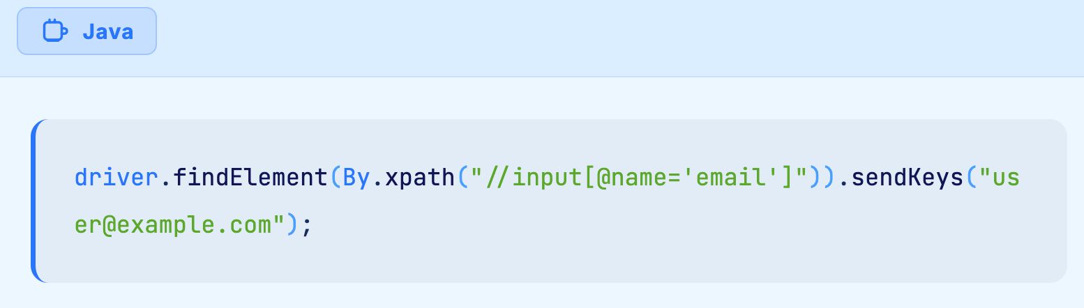 Code that references technical locators