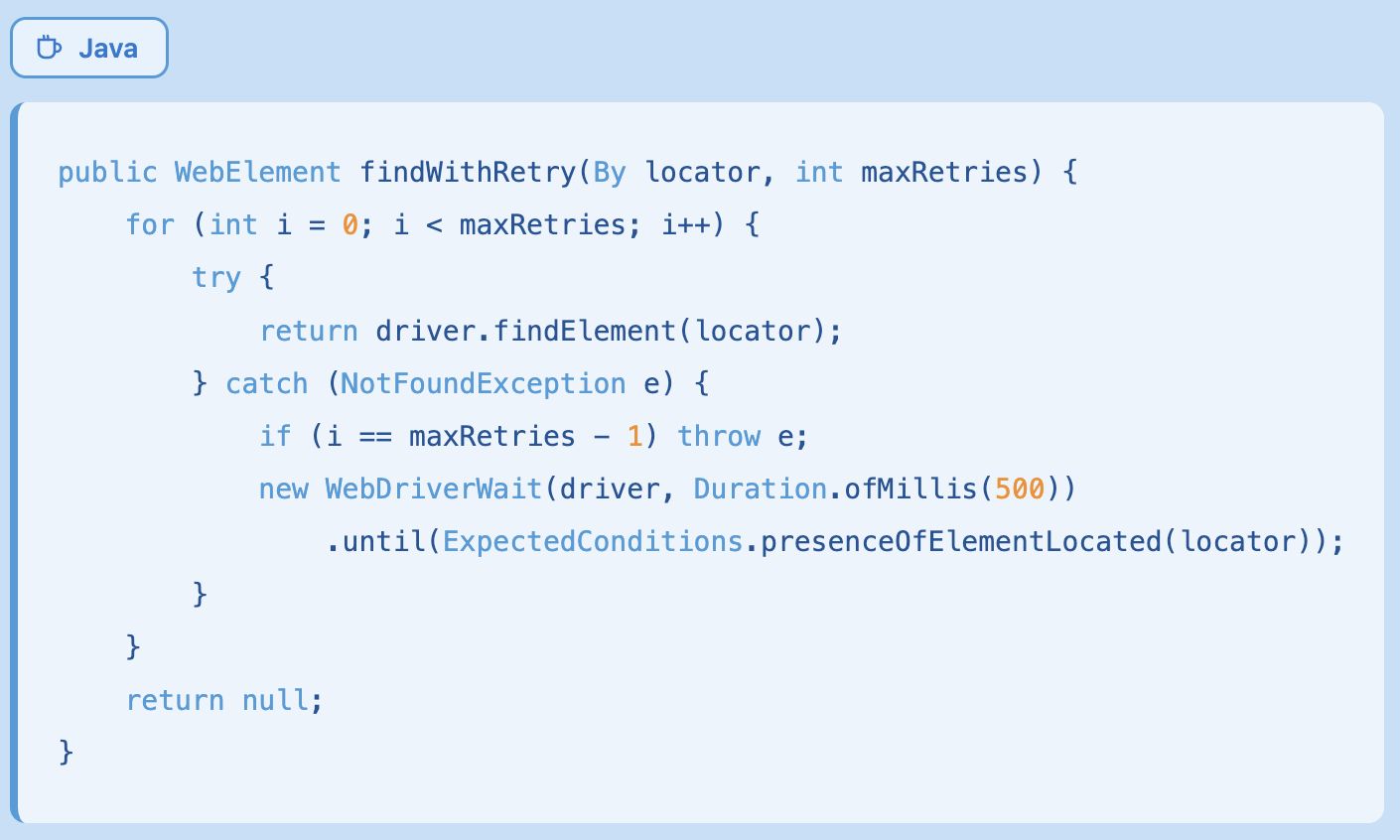 Retry Logic for Flaky Elements