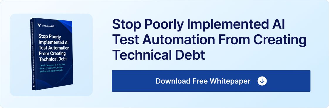 https://www.virtuosoqa.com/ebooks-and-more/ai-test-automation-technical-debt