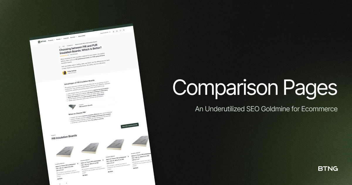 Why Optimized Ecommerce Comparison Pages boost traffic and leverage Google AI Overviews & People Also Ask. Boosting impressions, traffic and sales.