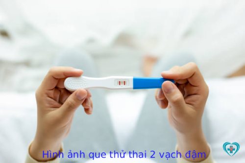 Hình ảnh que thử thai 2 vạch đậm