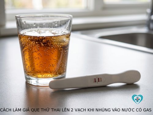 Làm giả que thử thai lên 2 vạch bằng nhúng vào nước có gas