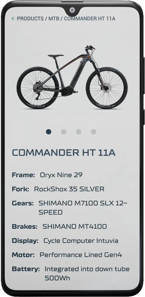 Leader 96 mobile screen – product