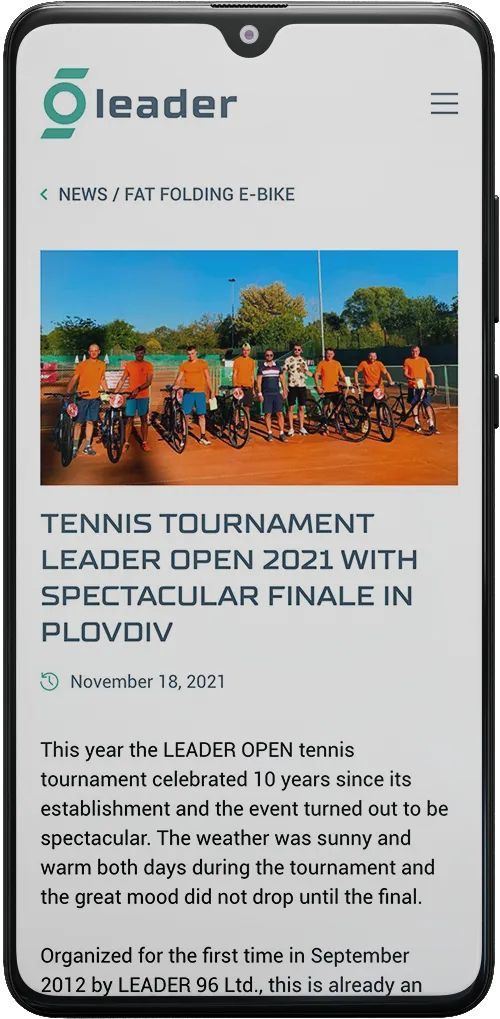 Leader 96 mobile screen – blog article