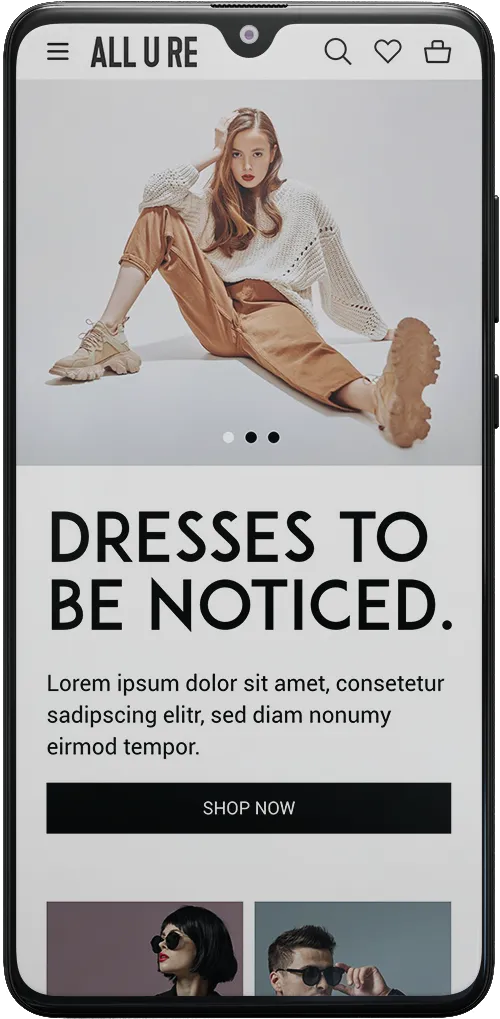 ALL-U-RE mobile screen – home