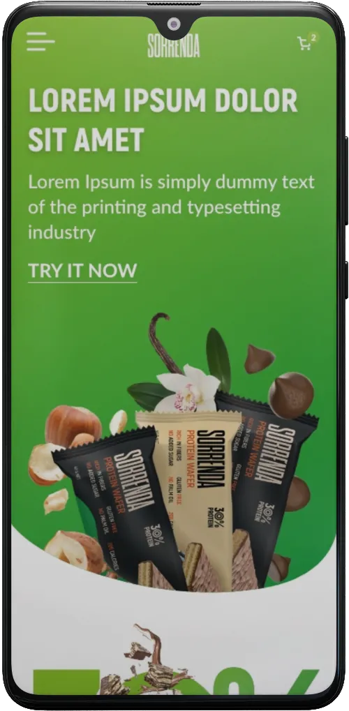 Sorrenda mobile screen - hero home image