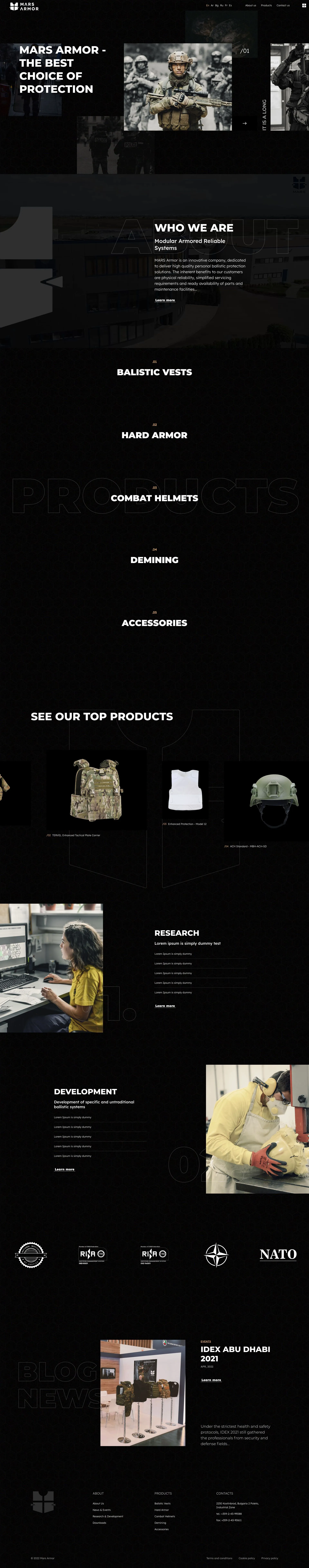 Mars armor home page