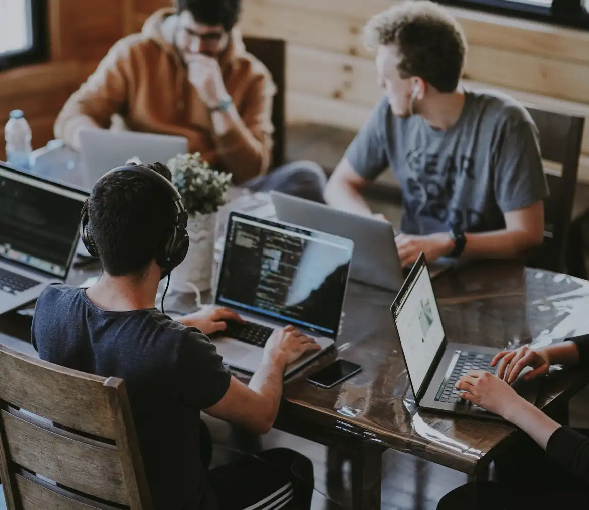 A developer team at work