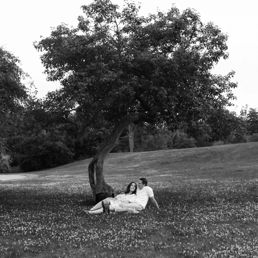 engaged couple in Ottawa Dominion Arboretum photo session
