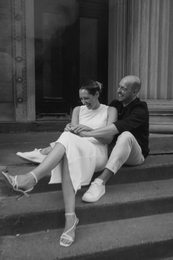 montreal elopement photoshoot with engaged couple downtown by Micheal Beaulieu