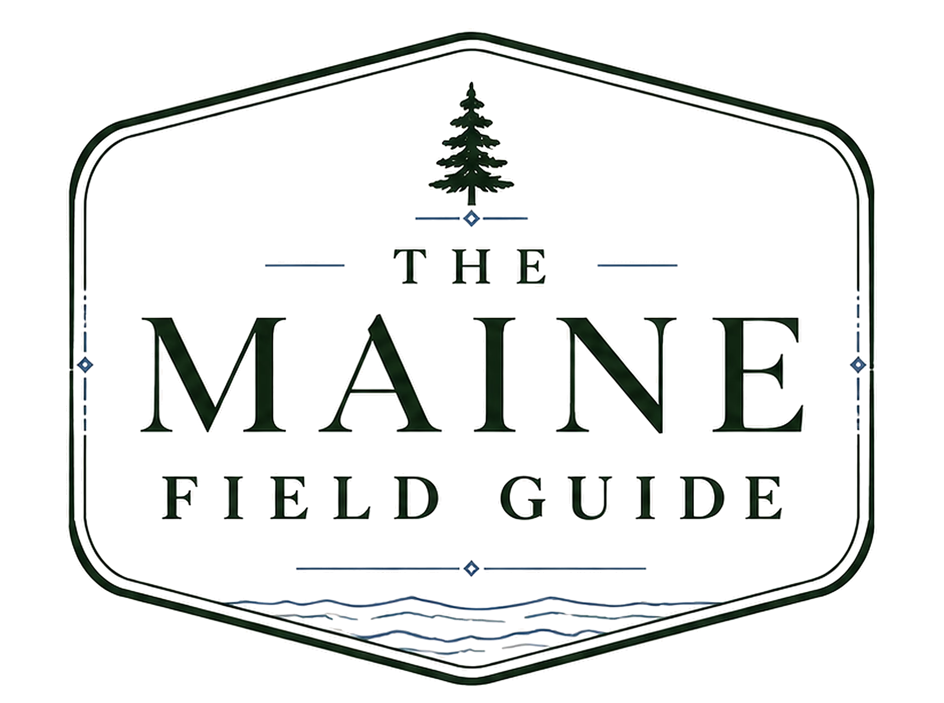 The Maine Field Guide logo with evergreen tree and decorative border