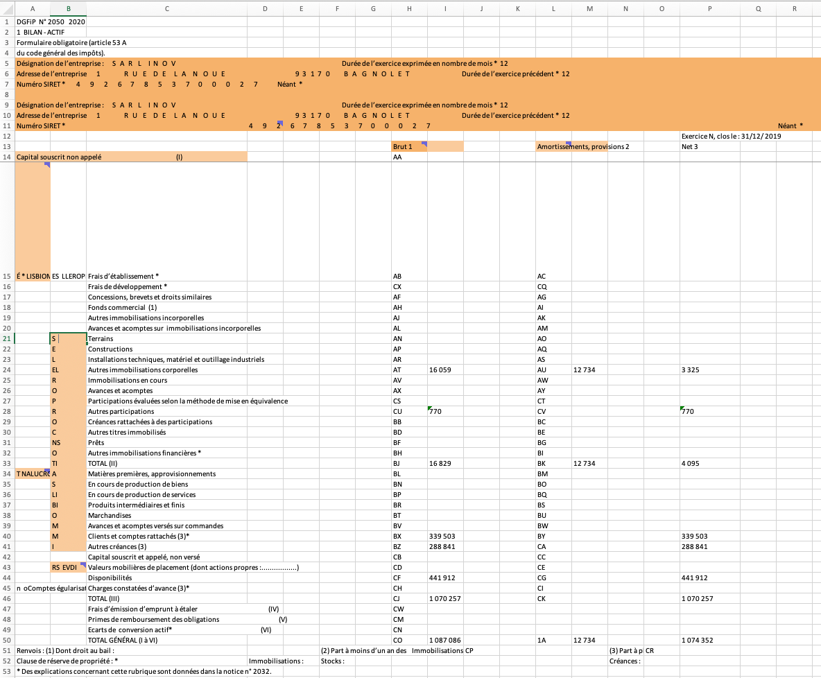 ChatGPT partially extracts balance sheet
