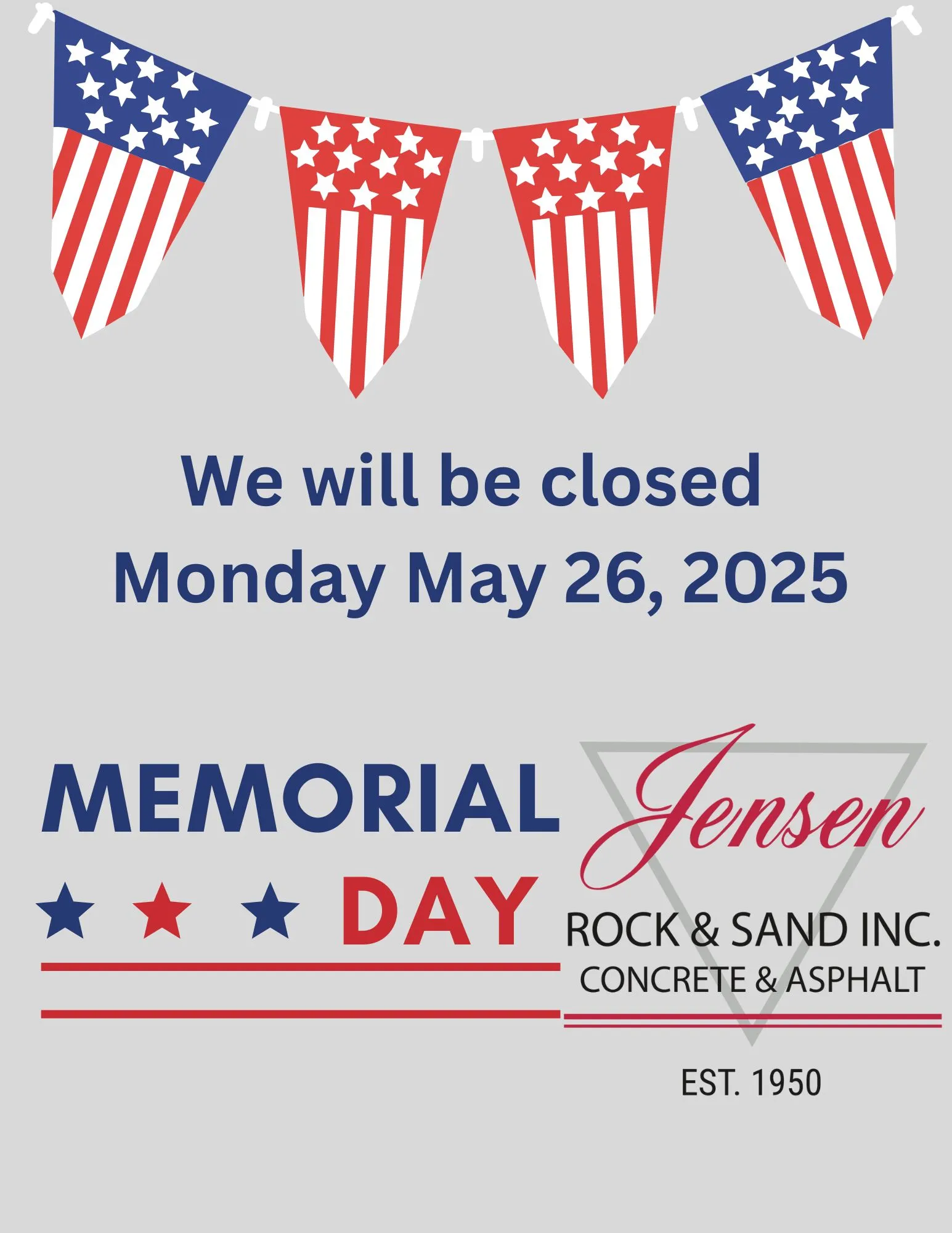 concrete pump truck with American flag decal