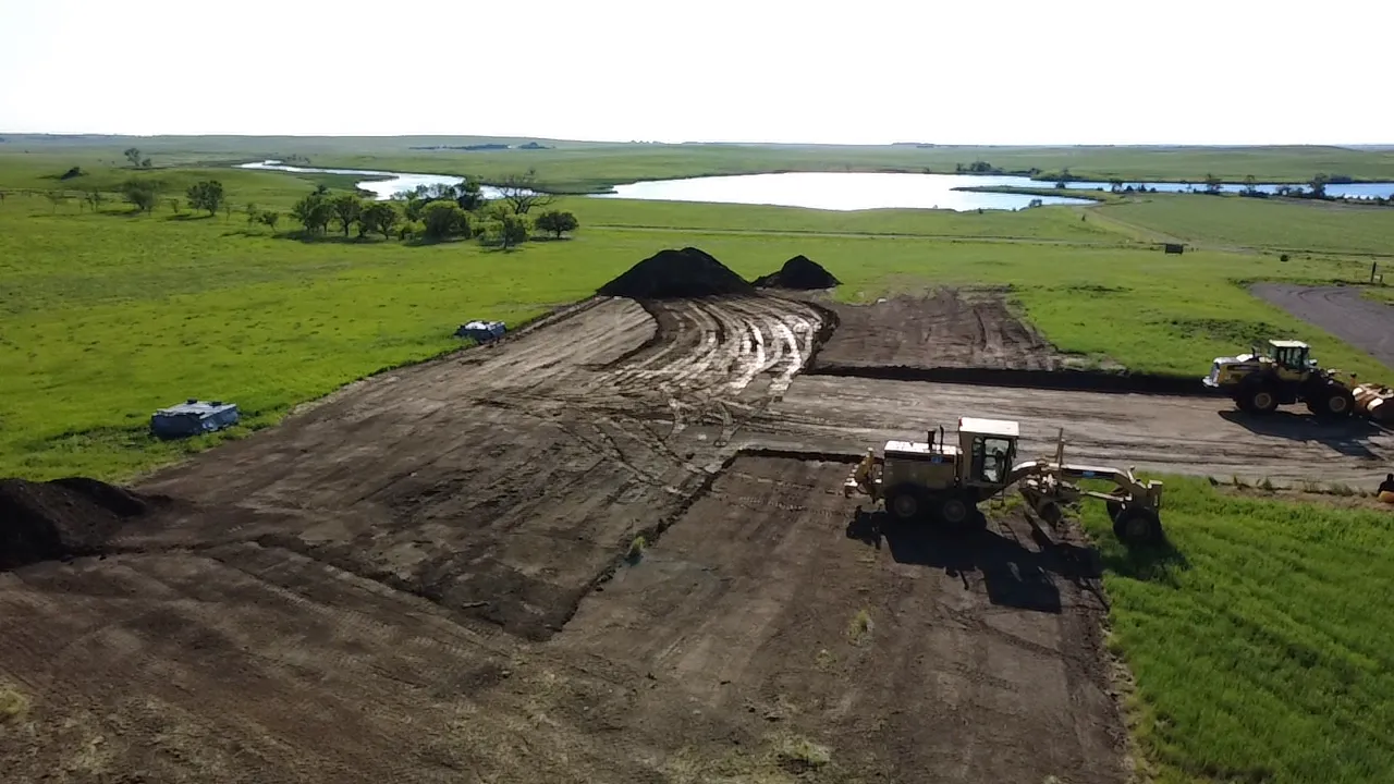 concrete pump truck with American flag decal