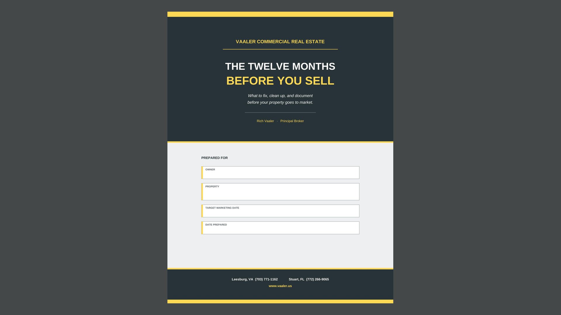 Twelve Months Before You Sell Guide