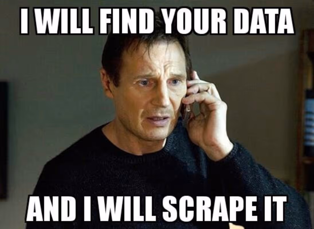 Meme about data scraping