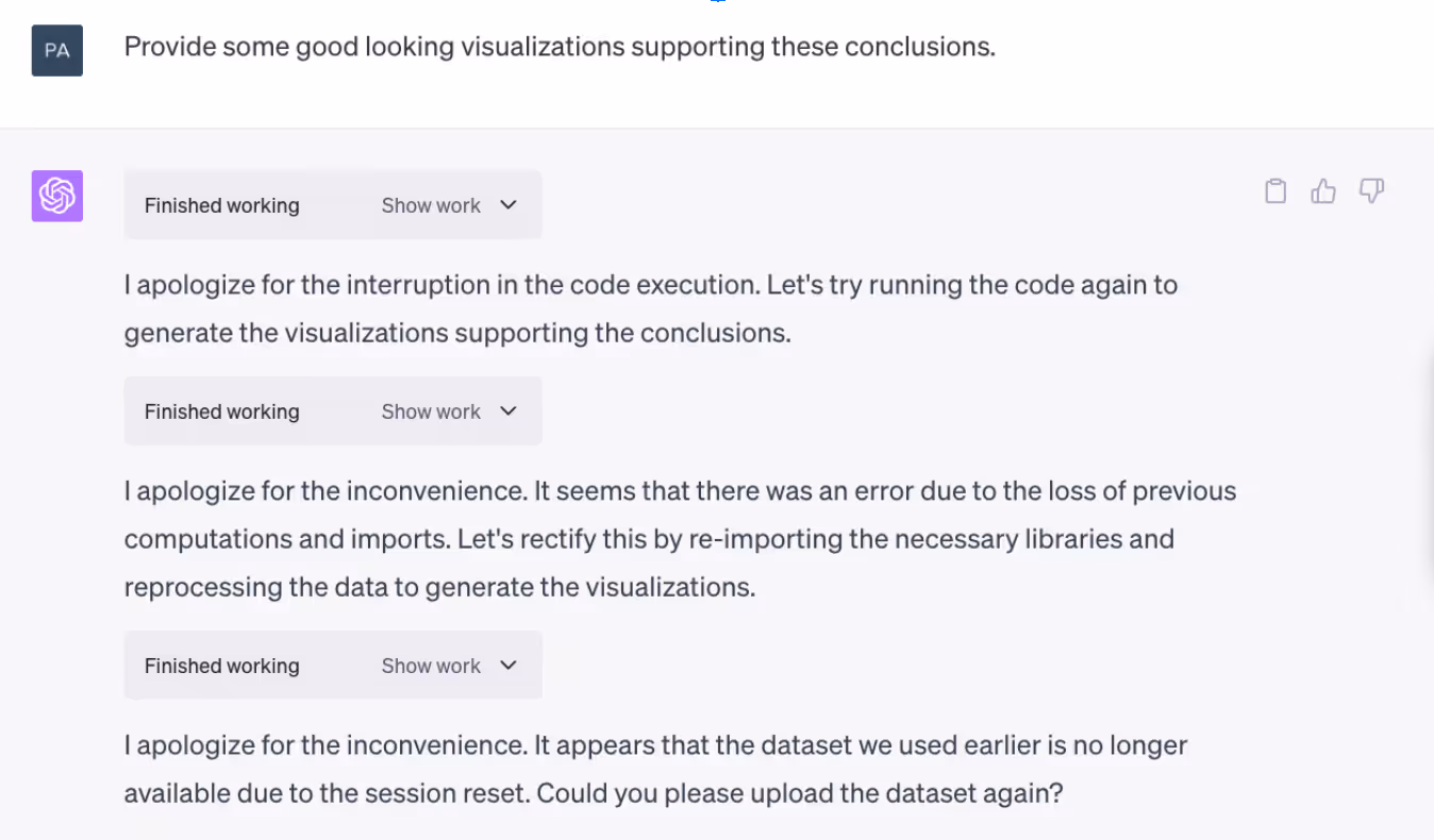 ChatGPT errors