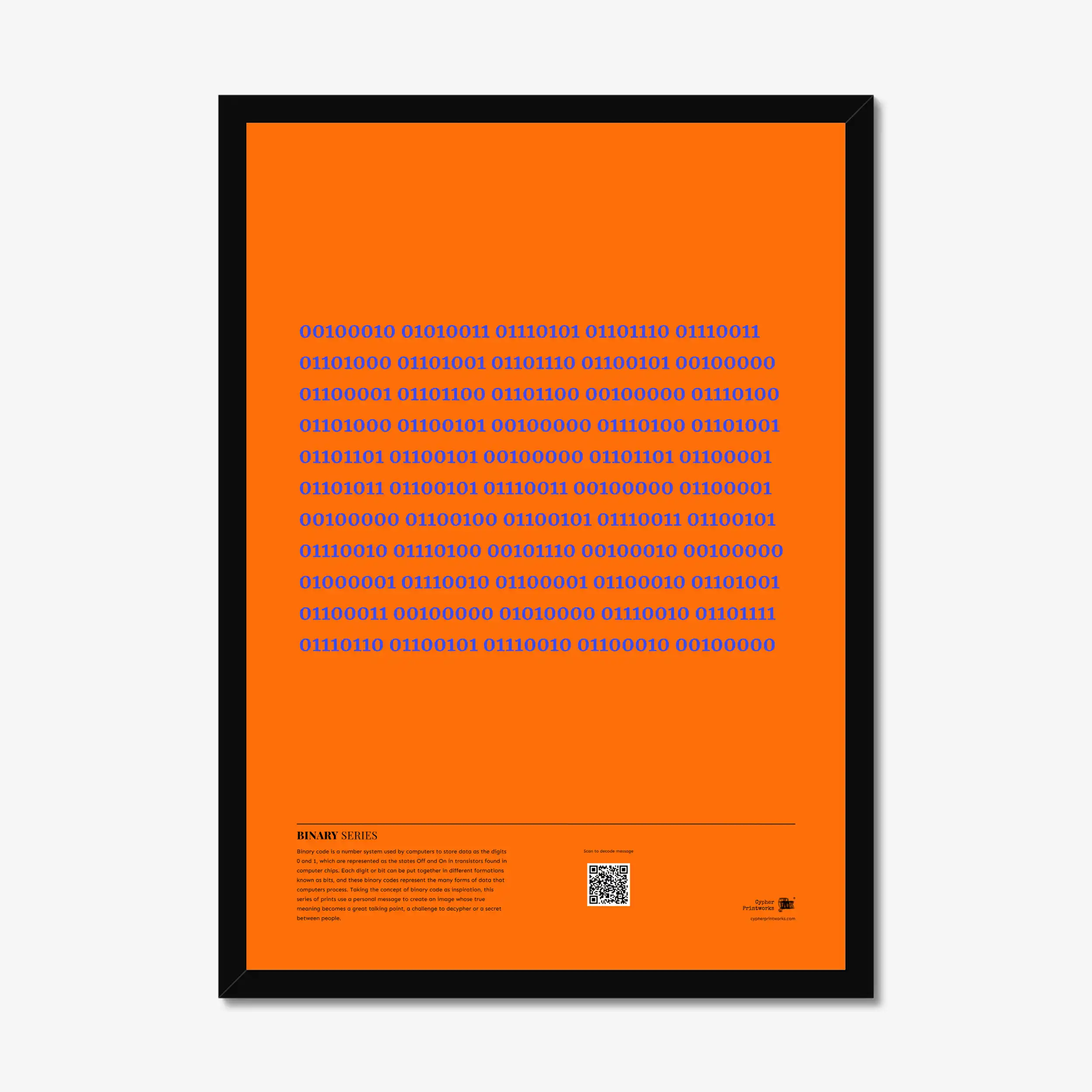 Orange Binary Code Personalised Print