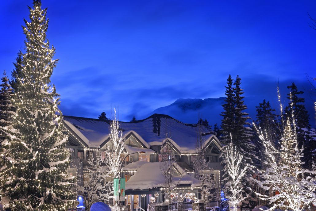 Commercial lighting for Christmas light in the Sea to Sky Corridor, Whistler, Squamish