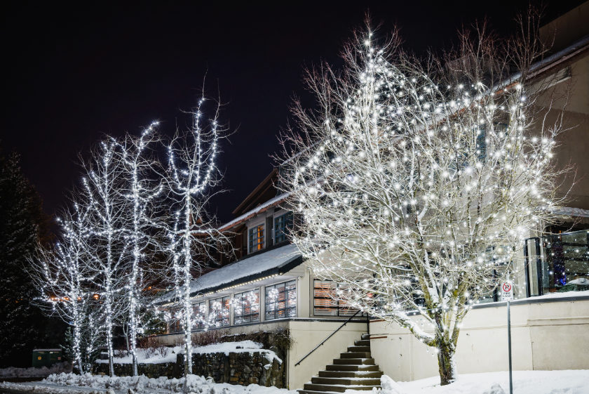 Commercial lighting for Christmas lights in the Sea to Sky Corridor, Whistler, Squamish