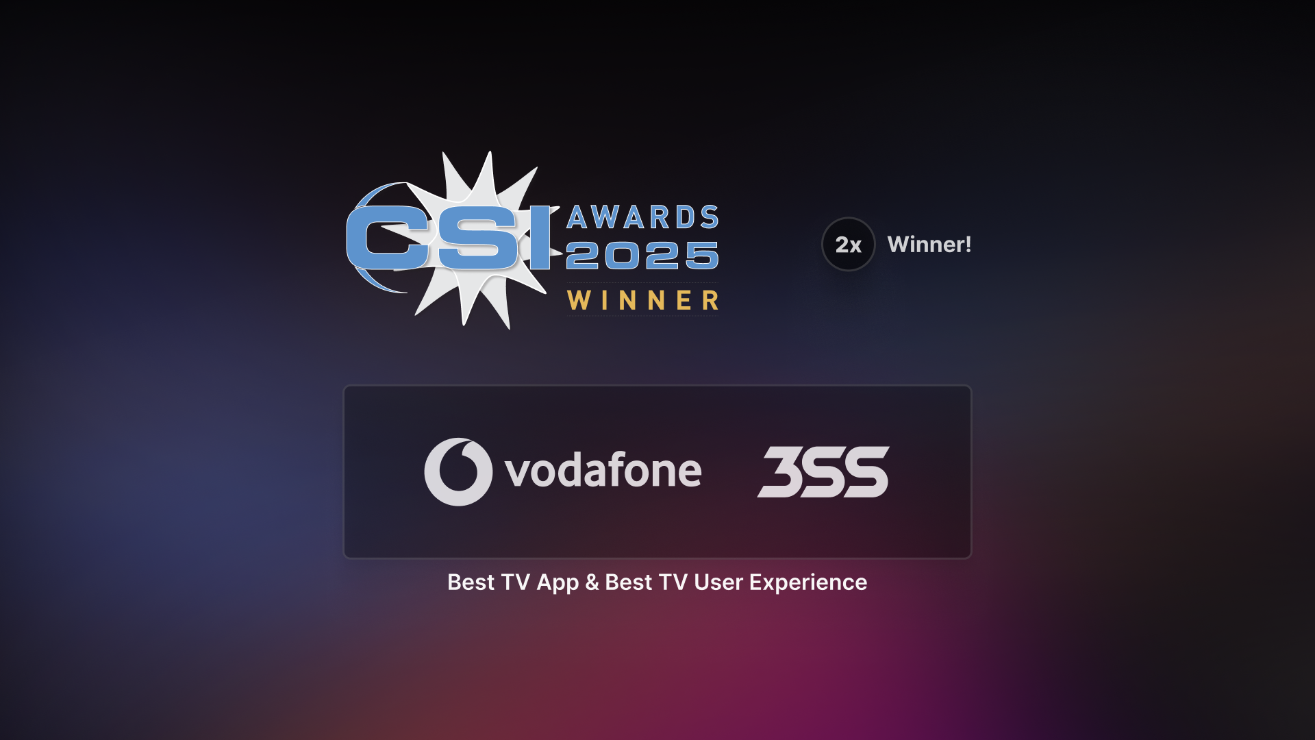 Vodafone and 3SS Celebrate Double Win at CSI Awards 2025