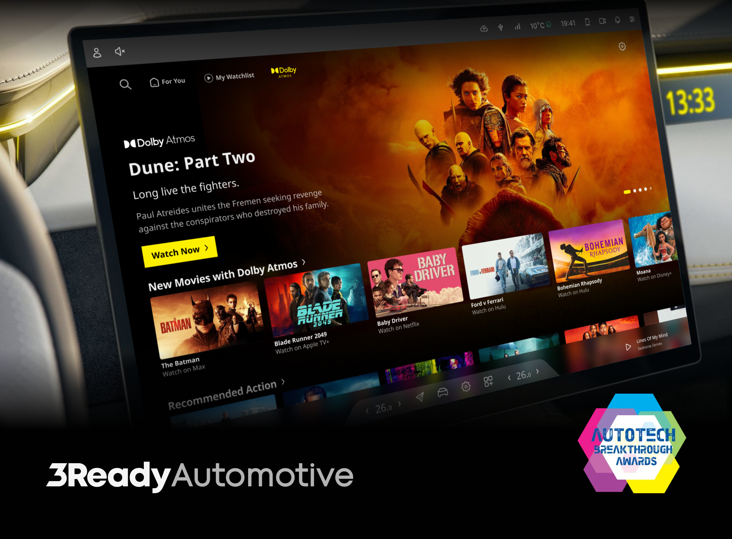 AutoTech Breakthrough Names 3Ready Automotive From 3SS 2024 “Automotive Infotainment Solution of the Year”