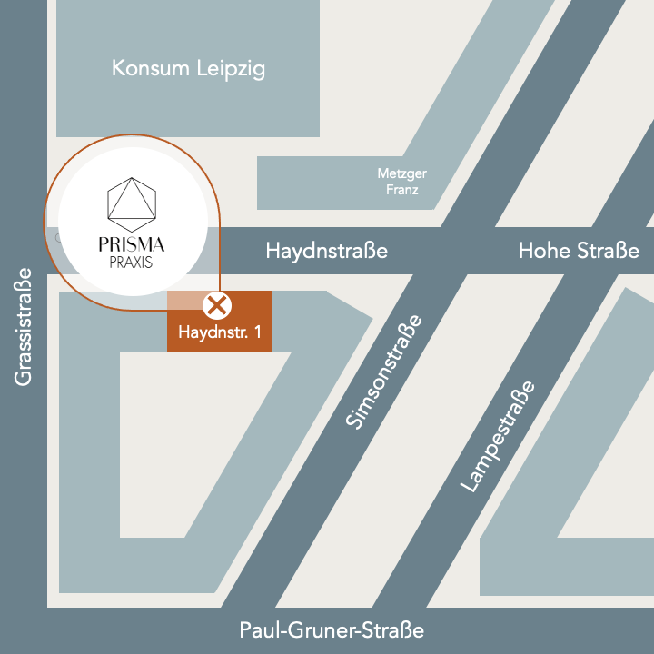 Wegbeschreibung Standort Zentrum (Musikviertel) | Prisma Praxis Leipzig