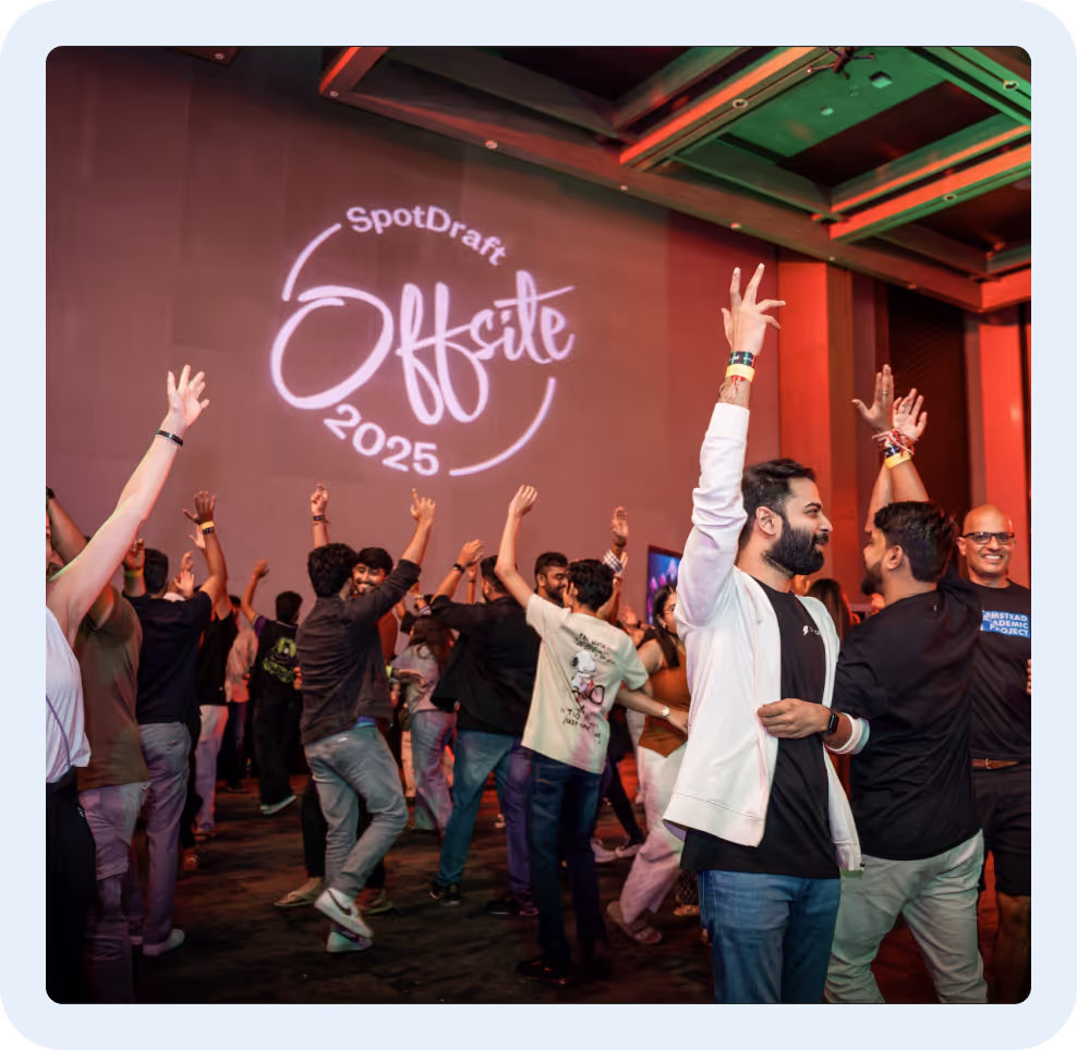 SpotDraft team event photo