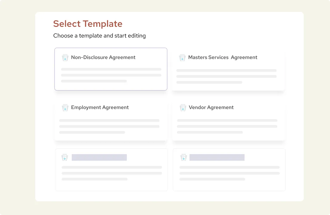 SpotDraft's custom templates to create contracts quickly