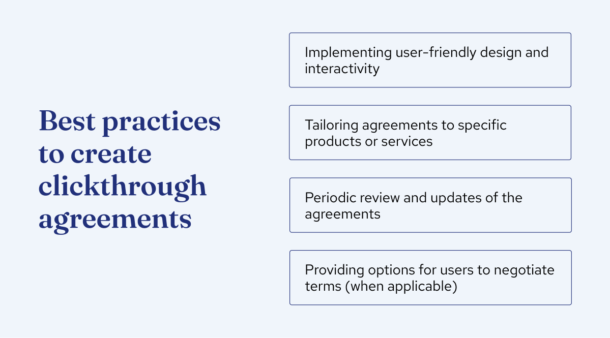 Clickthrough agreement best practices