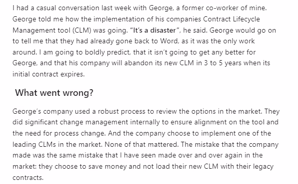 Why Contract Management Software Implementation fails