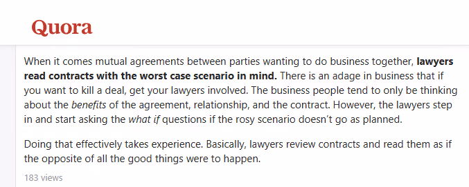 How traditional lawyers handle contract reviews