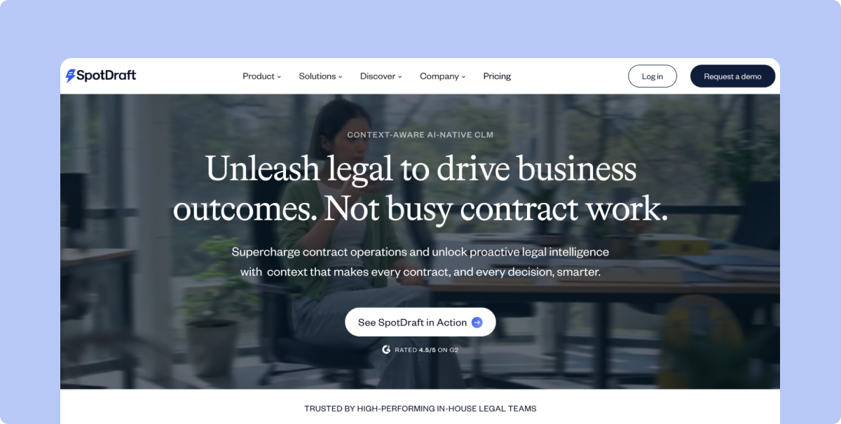 SpotDraft contract lifecycle management dashboard