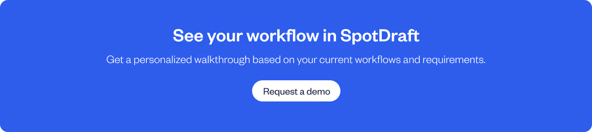 Personalized SpotDraft CLM demo for contract workflows