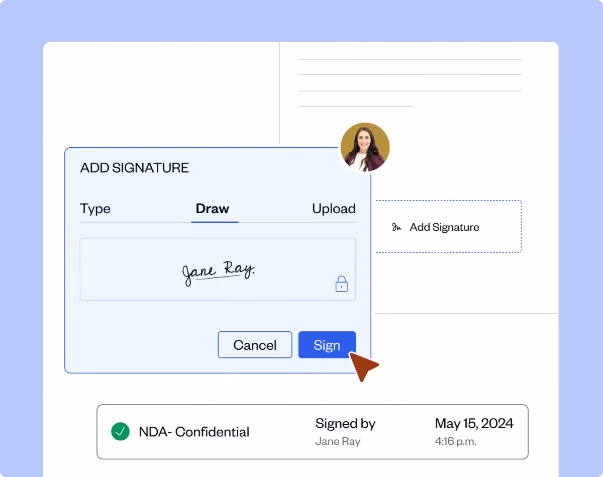 SpotDraft eSignature workflow showing contract signing status