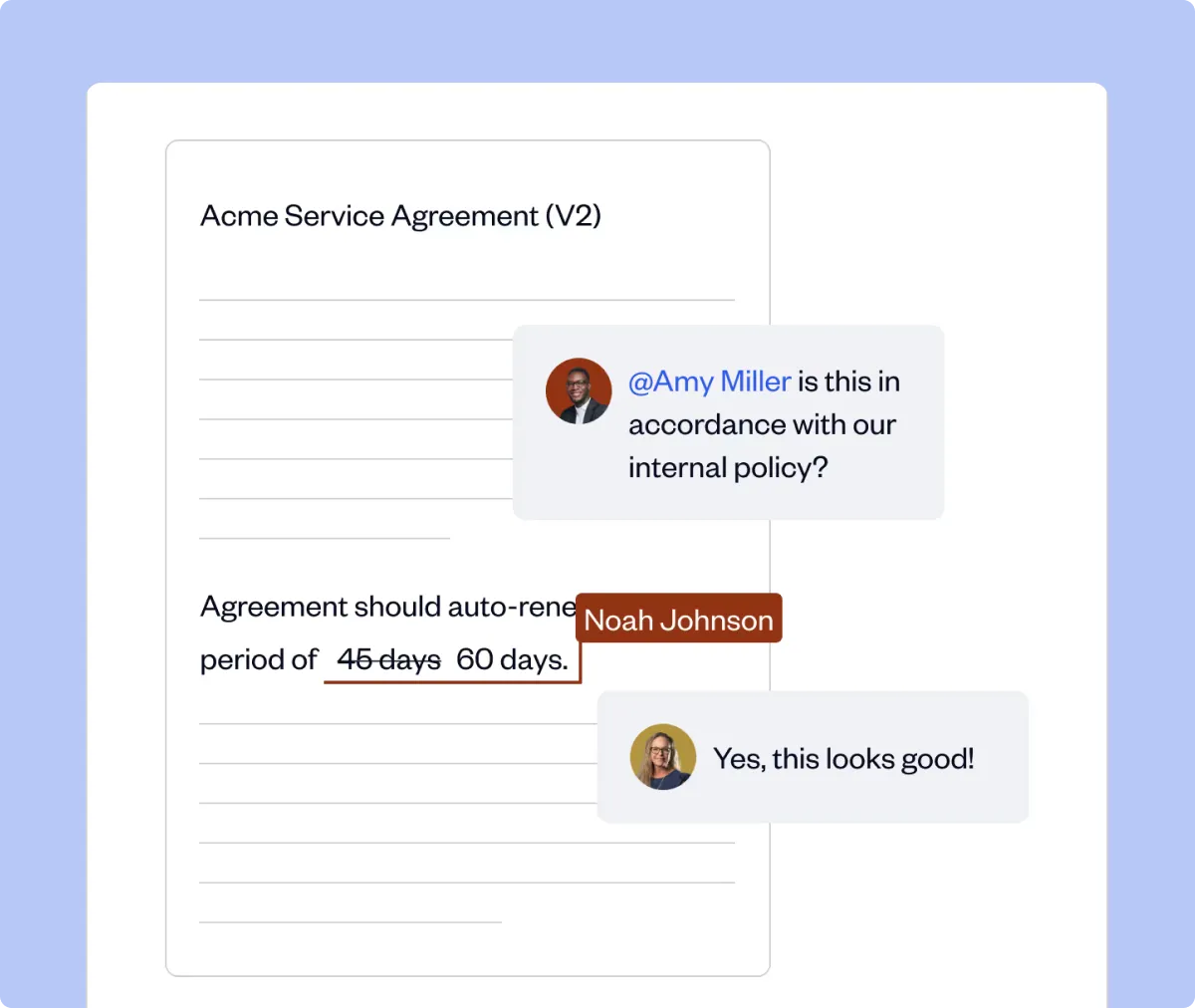 Contract redlining, comments, and version history in SpotDraft